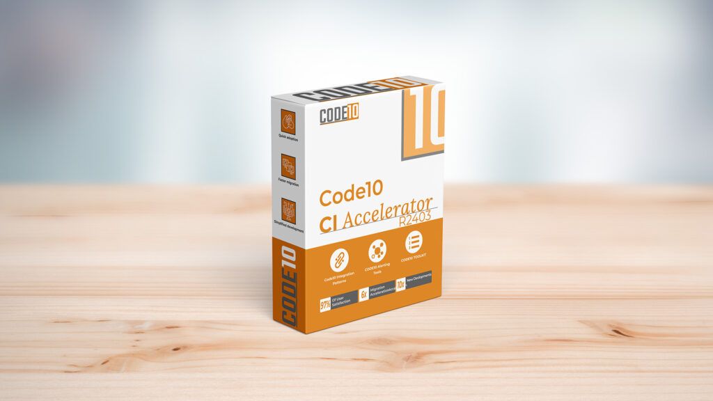Code10 CI Accelerator R2403 product box on wooden table