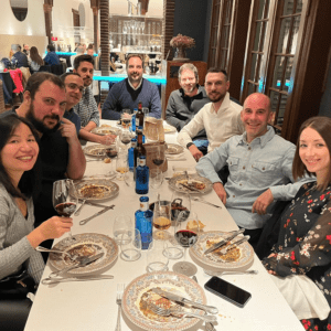 Code10 team celebrating the 2022 Christmas dinner, bringing colleagues together for an evening of team building, collaboration and celebrating another successful year.