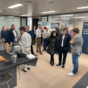 Attendees networking during Code10 TechTalks 2024 at the Code10 offices, bringing together customers, partners and SAP professionals to exchange knowledge on integration, automation and eCompliance.