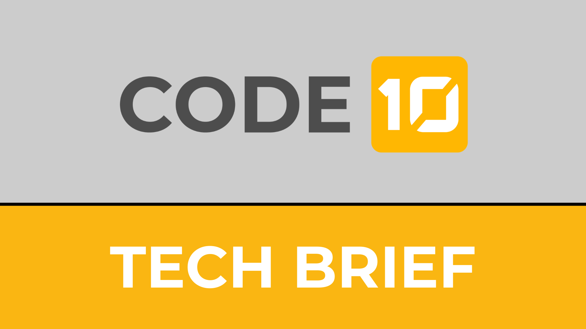 Code10 logo tech brief