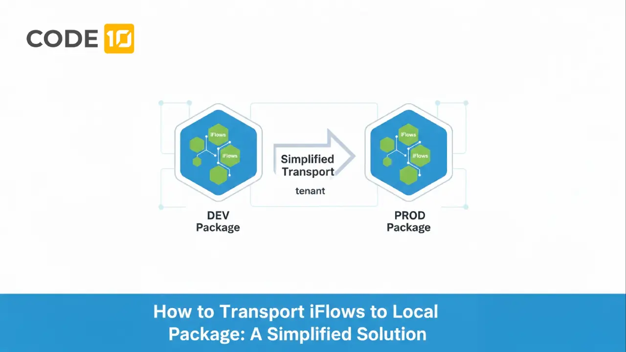 Featured image representing an easy method to move iFlows into a local package for better organisation and lifecycle management. Suitable for SAP integration blogs, documentation, and developer-focused content.