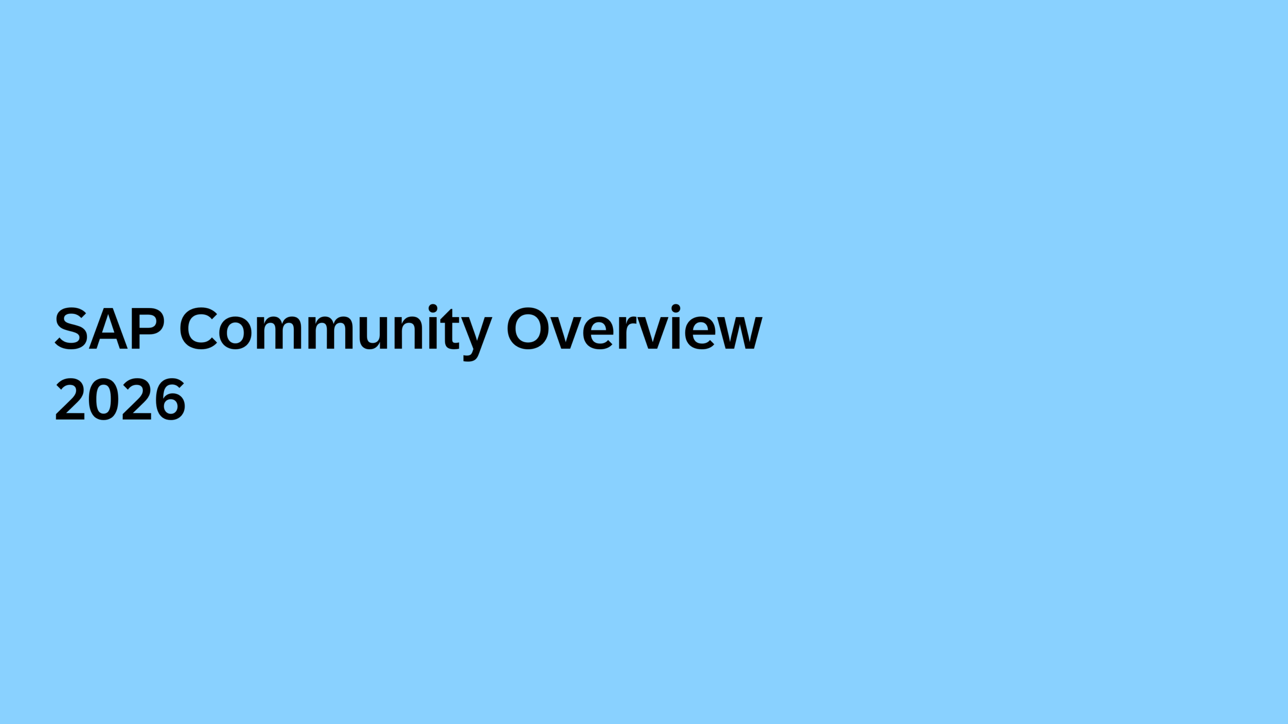 SAP Community Overview 2026 title slide from Code10 TechTalks 2026