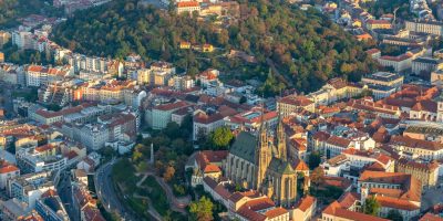 Aerial view of Vilnius, Lithuania, representing the country's B2G electronic invoicing requirements for public procurement.