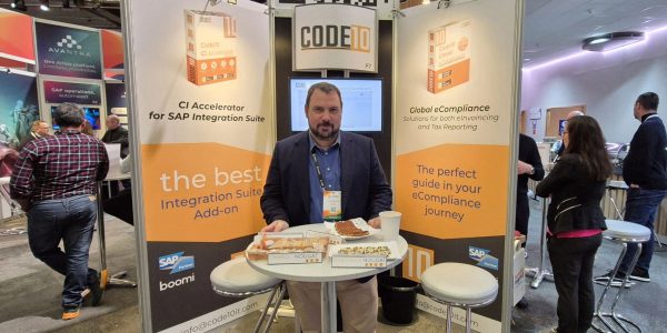 Sergio Martínez at the Code10 stand during UKISUG Connect 2024 event