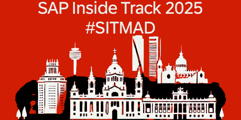 Pancarta del SIT Madrid representando el evento de la comunidad SAP Integration Track