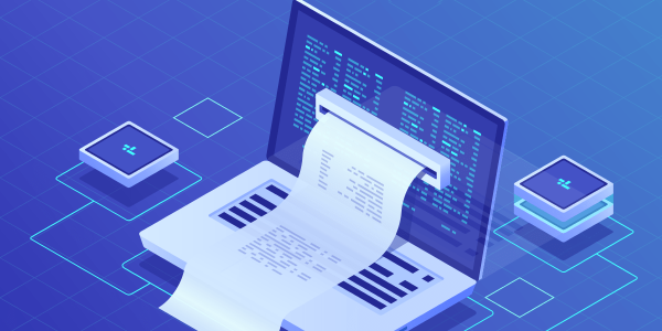 Laptop generating a digital invoice representing B2B Spanish electronic invoicing.